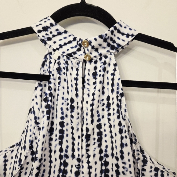 Halston Halter Neck Navy And White Sleeveless Top Size Small - Picture 4 of 7